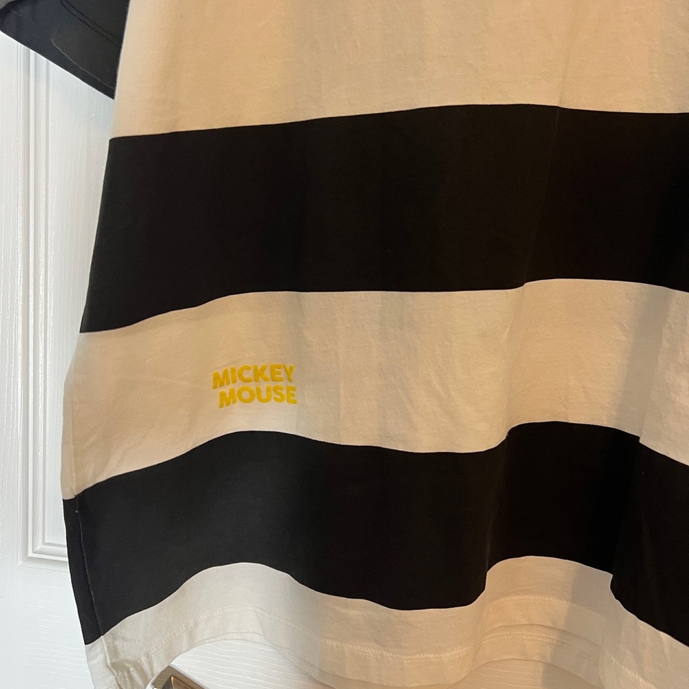 Zara Men's Black & White Striped Mickey Mouse T-Shirt - Picture 4 of 4
